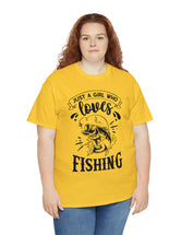 Just a Girl who loves Fishing! Unisex Heavy Cotton Tee