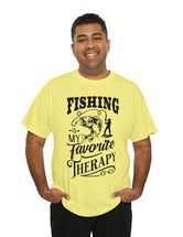 Fishing is my favorite Therapy! in a Unisex Heavy Cotton Tee