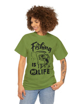 Fishing is my life! - In a Unisex Heavy Cotton Tee