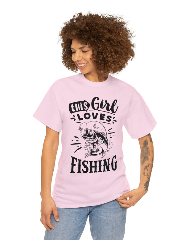 This Girl Loves Fishing! Unisex Heavy Cotton Tee