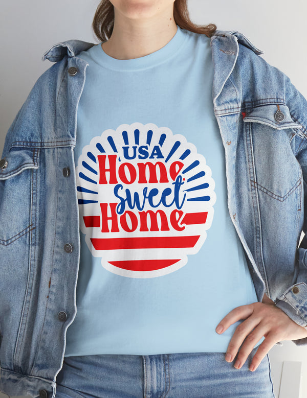 USA, Home Sweet Home - Unisex Heavy Cotton Tee