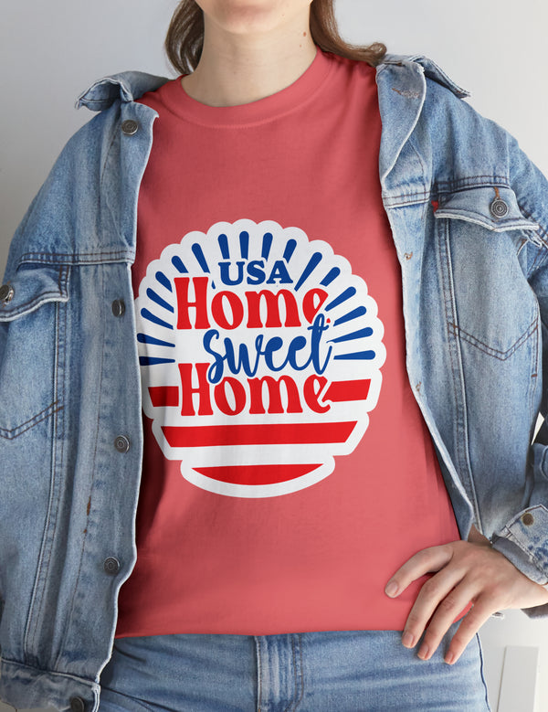 USA, Home Sweet Home - Unisex Heavy Cotton Tee