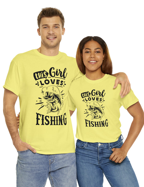 This Girl Loves Fishing! Unisex Heavy Cotton Tee