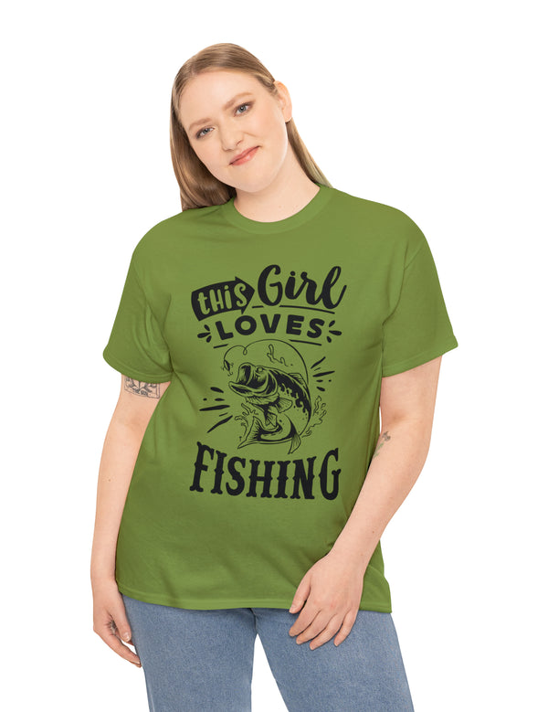 This Girl Loves Fishing! Unisex Heavy Cotton Tee