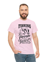 Fishing is my favorite Therapy! in a Unisex Heavy Cotton Tee