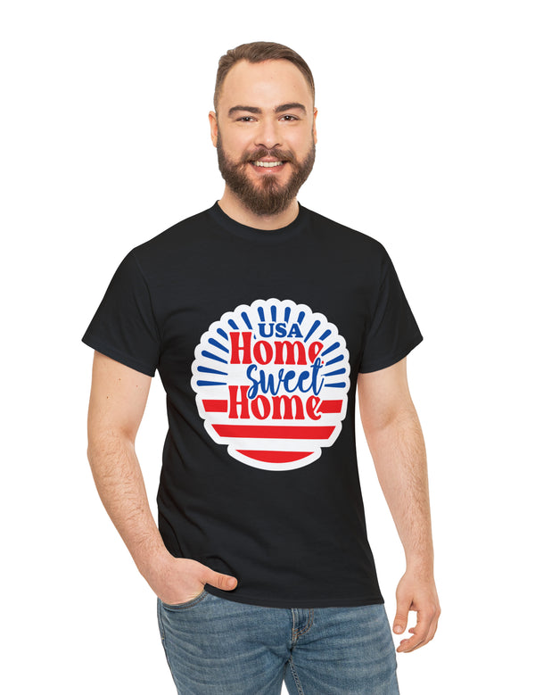 USA, Home Sweet Home - Unisex Heavy Cotton Tee