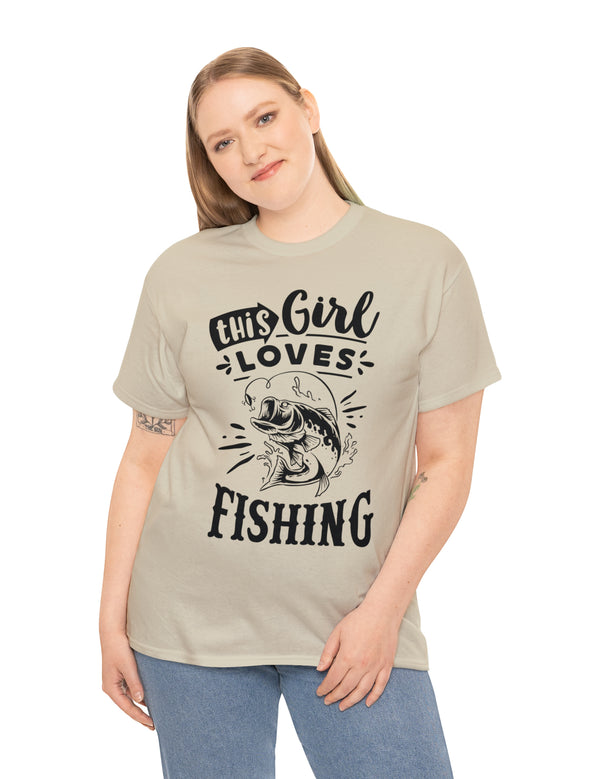 This Girl Loves Fishing! Unisex Heavy Cotton Tee