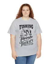 Fishing is my favorite Therapy! in a Unisex Heavy Cotton Tee