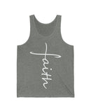 Have a little "Faith" in a vertical format in this Unisex Jersey Tank