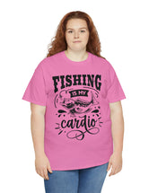 Fishing is my Cardio! in a Unisex Heavy Cotton Tee