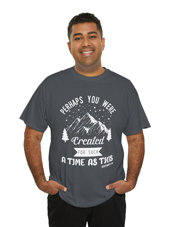 Perhaps you were created for such a time as this. Esther 4:14 - Unisex Heavy Cotton Tee