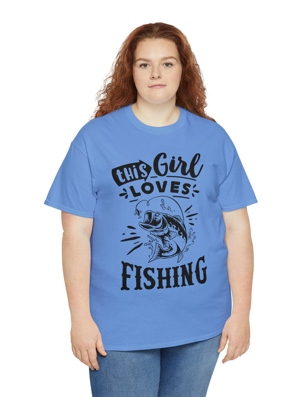 This Girl Loves Fishing! Unisex Heavy Cotton Tee