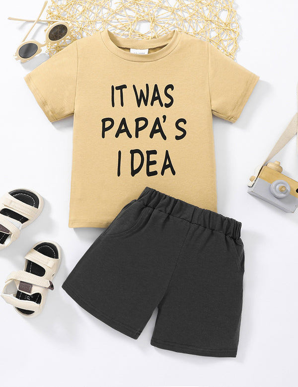 Kids IT WAS PAPA'S IDEA Graphic Tee and Shorts Set