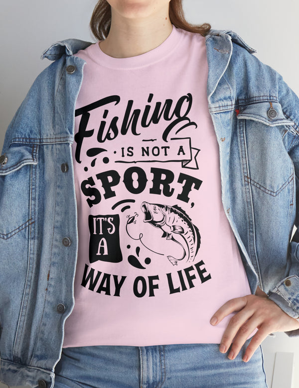 Fishing is not a sport. It's a way of life. This super comfy unisex tee comes in heavy cotton.