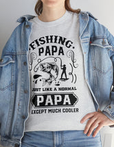 Fishing PaPa. Just like a normal PaPa but much cooler. Unisex Heavy Cotton Tee