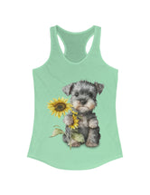 Miniature Schnauzer baby pup and flower in this Women's Ideal Racerback Tank