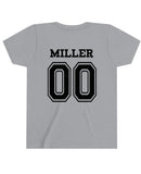 "Miller" name on back of Youth Size Shirt.