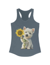 Westie baby pup and flower in this Women's Ideal Racerback Tank