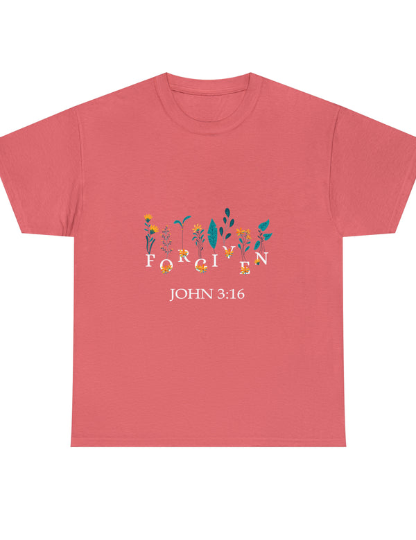 Forgiven - John 3:16 - Unisex Heavy Cotton Tee