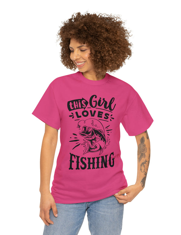 This Girl Loves Fishing! Unisex Heavy Cotton Tee