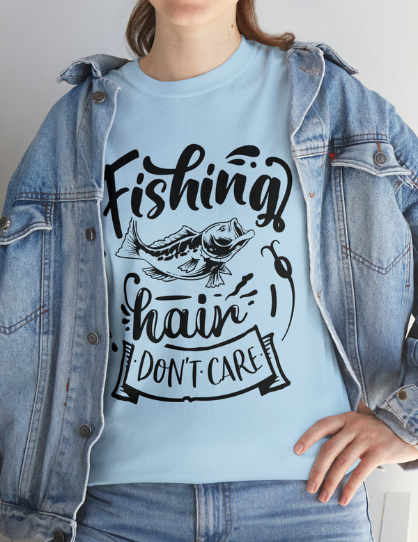 Fishing Hair, don't care! in a Heavy Cotton Tee