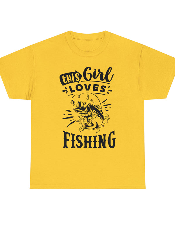 This Girl Loves Fishing! Unisex Heavy Cotton Tee