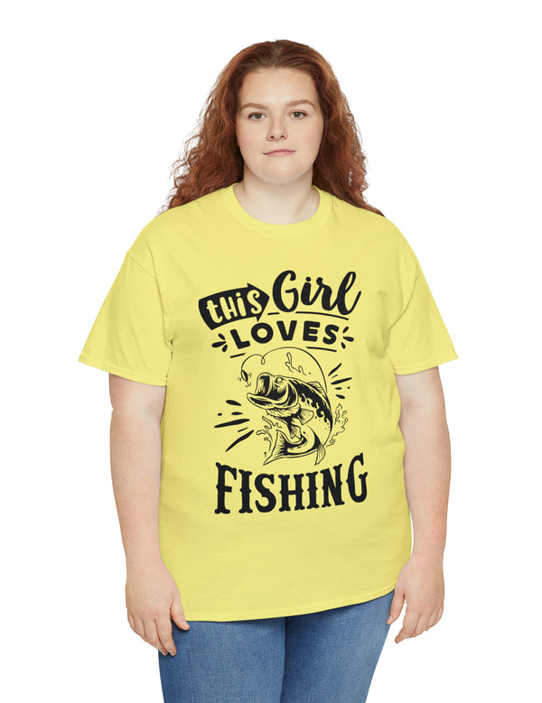 This Girl Loves Fishing! Unisex Heavy Cotton Tee