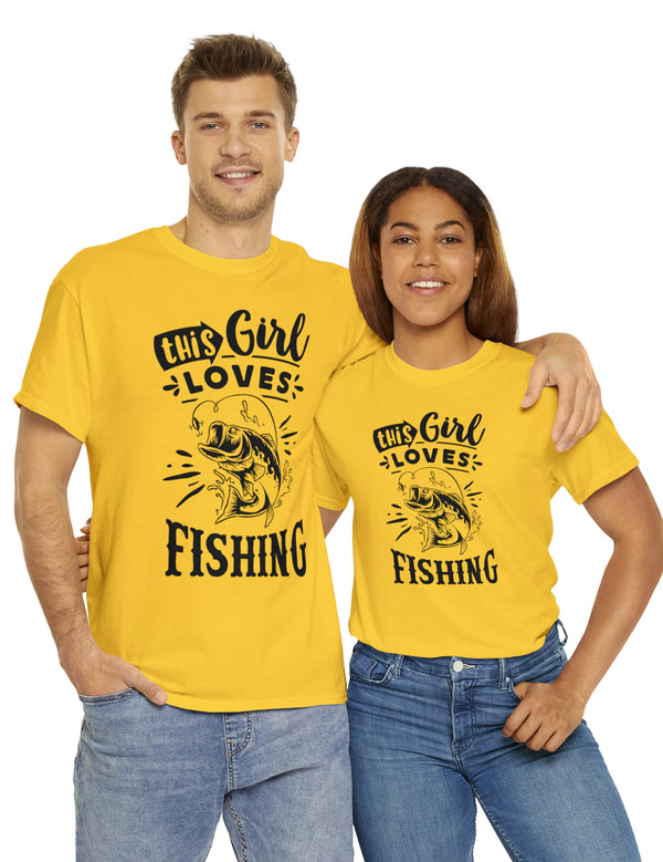 This Girl Loves Fishing! Unisex Heavy Cotton Tee