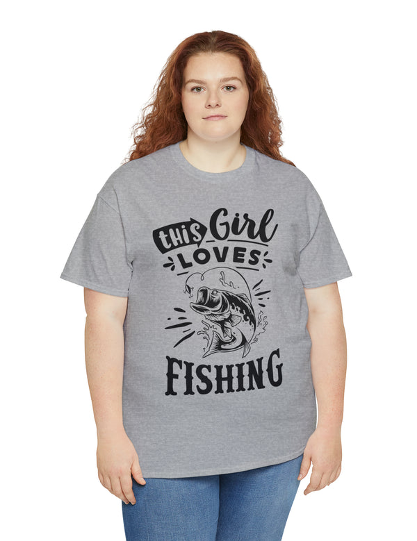 This Girl Loves Fishing! Unisex Heavy Cotton Tee