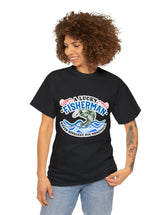 A lucky fisherman never... in a Unisex Heavy Cotton Tee