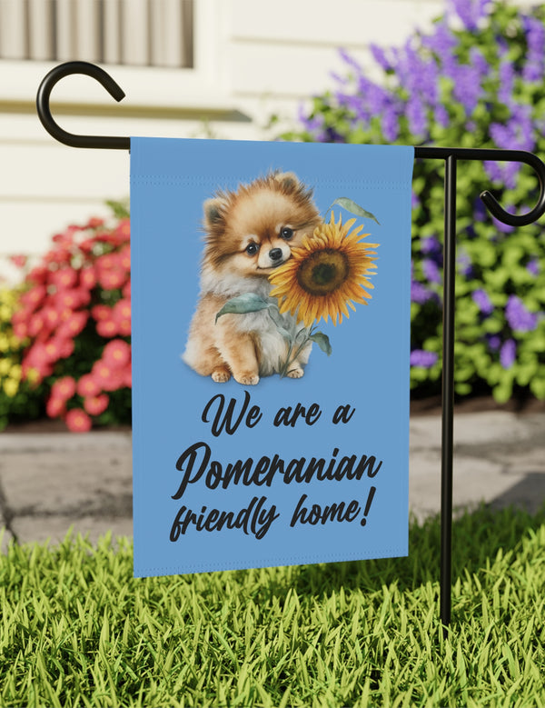 Sunflower Pomeranian - Garden Flag, Garden & House Banner