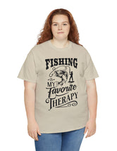 Fishing is my favorite Therapy! in a Unisex Heavy Cotton Tee