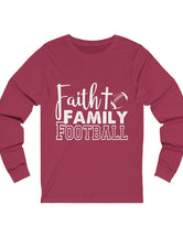 Faith, Family, Football - Unisex Jersey Long Sleeve Tee for both Men & Women