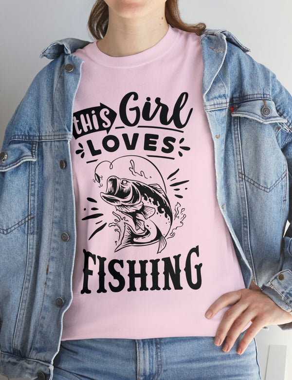 This Girl Loves Fishing! Unisex Heavy Cotton Tee