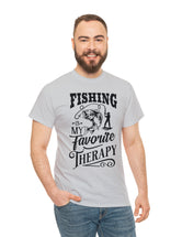 Fishing is my favorite Therapy! in a Unisex Heavy Cotton Tee