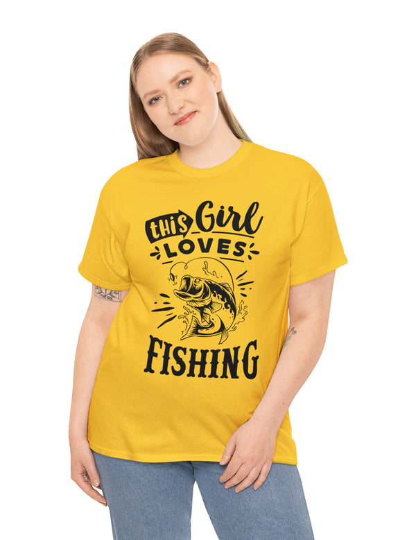 This Girl Loves Fishing! Unisex Heavy Cotton Tee