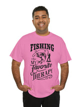 Fishing is my favorite Therapy! in a Unisex Heavy Cotton Tee