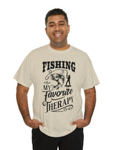 Fishing is my favorite Therapy! in a Unisex Heavy Cotton Tee