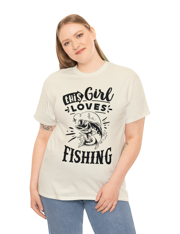 This Girl Loves Fishing! Unisex Heavy Cotton Tee