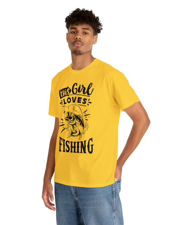 This Girl Loves Fishing! Unisex Heavy Cotton Tee