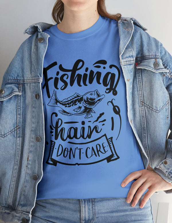 Fishing Hair, don't care! in a Heavy Cotton Tee