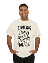 Fishing is my favorite Therapy! in a Unisex Heavy Cotton Tee