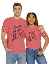 Death is not the end (Black) - John 3:16 - Unisex Heavy Cotton Tee