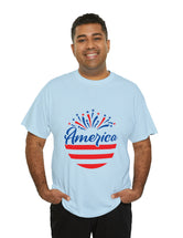 Patriotic America in Round Logo - Unisex Heavy Cotton Tee
