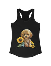 Poodle baby pup and flower in this Women's Ideal Racerback Tank